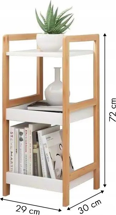 Бамбукова етажерка на 3 нива, 72x30x29 cm,  ModernHome