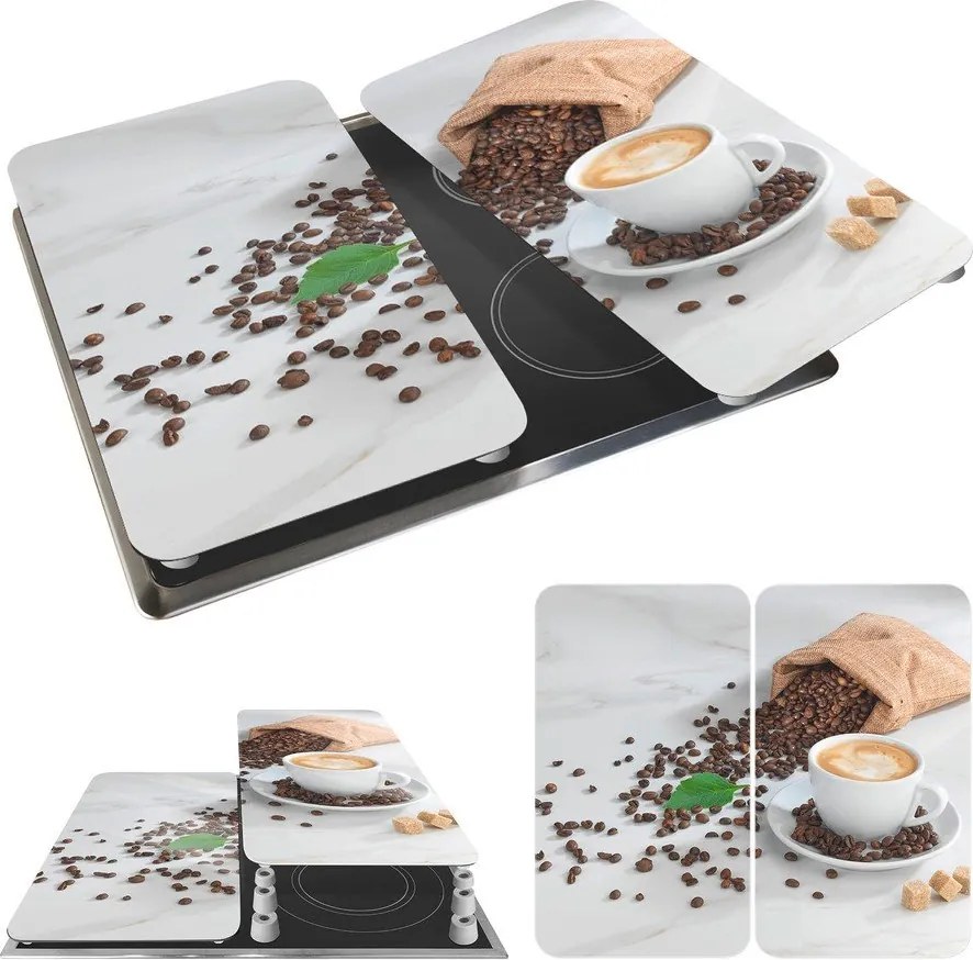 Капаци за печка 2 бр. от закалено стъкло 52x30 cm Café Aromatica – Maximex