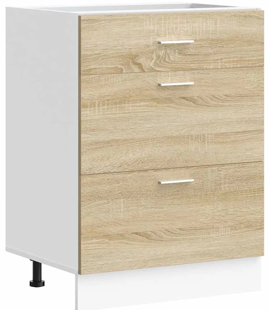 854252 vidaXL Кухненски шкаф "Lyon" от дъб сонома, инженерно дърво