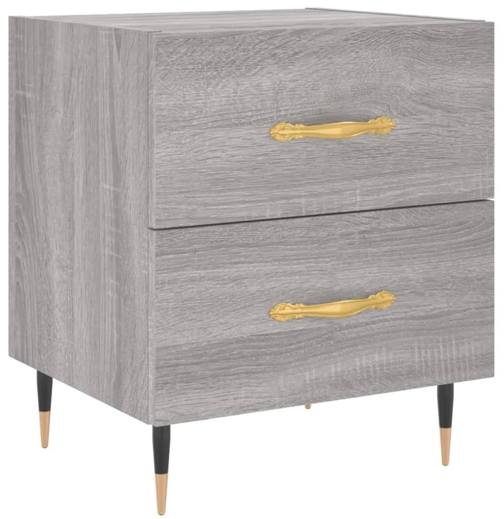 827272 vidaXL Нощно шкафче, сив сонома, 40x35x47,5 см, инженерно дърво