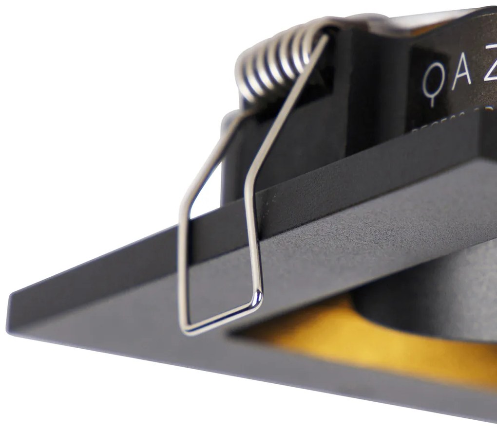 Комплект от 3 модерни вградени прожектори черни регулируеми - Qure