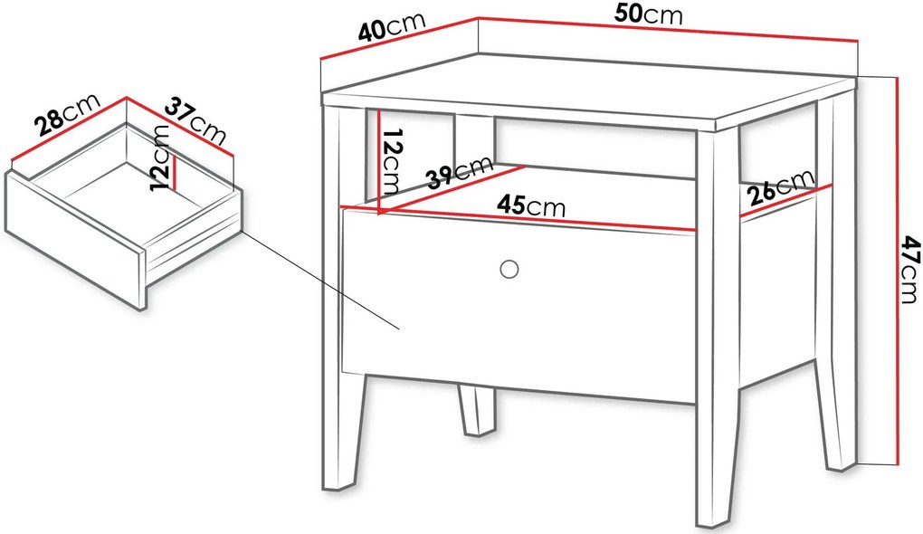 Нощно шкафче Snugly 1S