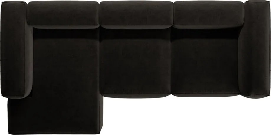 Черен ъглов диван (ляв ъгъл) Bergamo – Cosmopolitan Design