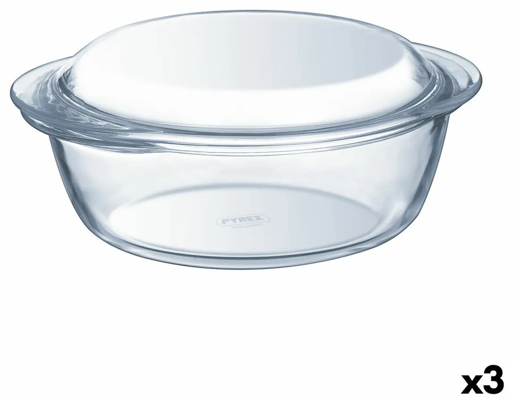 Касерола с Капак Pyrex Essentials Прозрачен 1,4 L (3 броя)