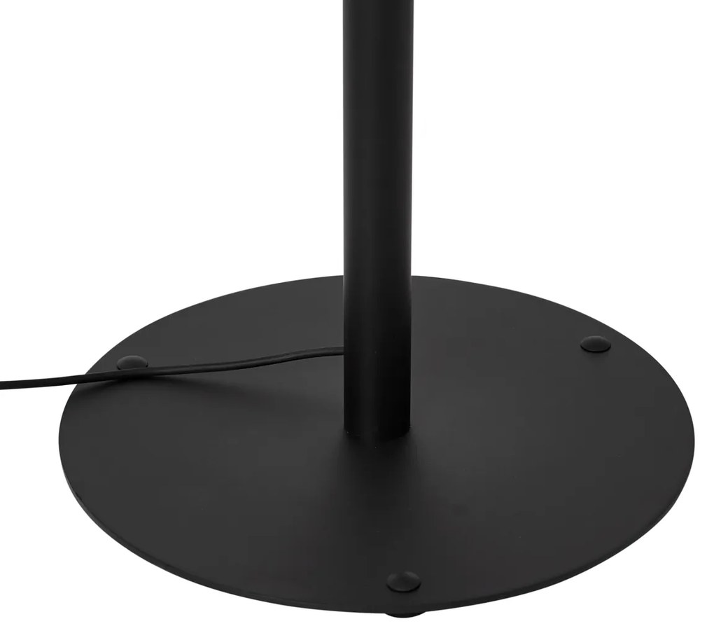 Модерна външна подова лампа черна с бял абажур IP44 - Mississippi