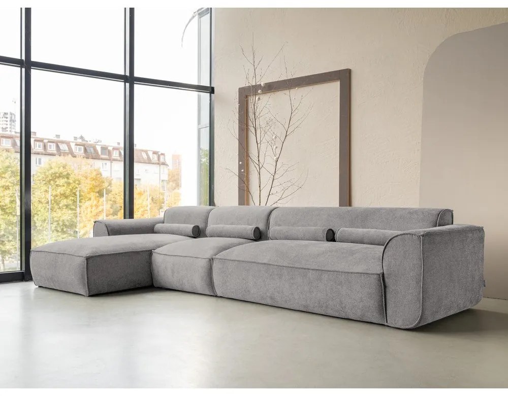 Светлосив ъглов диван (ляв ъгъл) Flex Felix – Miuform