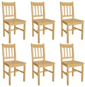 271498 vidaXL Трапезни столове, 6 бр, борова дървесина
