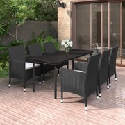 3099683 vidaXL Градински комплект 7 части с възглавници полиратан и стъкло