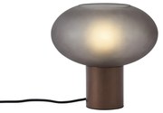 Дизайнерска настолна лампа бронз с матово сиво стъкло - Umbrella