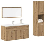 3328592 vidaXL Комплект мебели за баня от 3 части Дъб артизан инженерно дърво