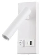 LED Стенен спот с  USB LED/2W/230V бял