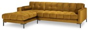 Ъглов диван от жълто кадифе , ляв ъгъл Bali - Cosmopolitan Design