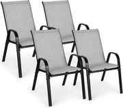 Градински столове за терасата - комплект от 4 броя Сив