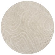 Кремав ръчно изработен вълнен кръгъл килим ø 160 cm Mesmerise Natural – Flair Rugs