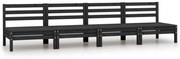 806596 vidaXL Градински средни дивани, 4 бр, черни, бор масив
