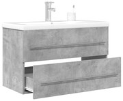 3324962 vidaXL Комплект мебели за баня от 2 части бетонно сив инженерно дърво