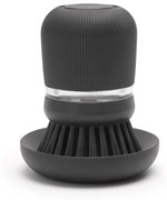 Дозатор за течен сапун с четка за миене на съдове Brabantia Sinkside 1003317, 100 мл, Полиестерни четчици, Поставка, Тъмносив