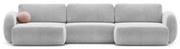 Светлосив кадифен сгъваем/с място за съхранение ъглов диван (U форма) Tonale – Cosmopolitan Design