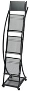 30098 vidaXL Стелаж за списания, 40x32x13 cм, черен, A4