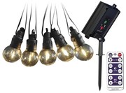 LED Соларна верига 10xLED/0,5/4,5V 12 m 3000K IP44 + + д.у.