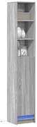 852129 vidaXL Сайдборд с LED, сив сонома, 36x32,5x200 см, инженерно дърво