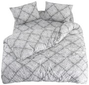 Сиво двойно удължено спално бельо с включен долен чаршаф 4 части 200x220 cm Geometric – Mila Home