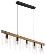 Globo 15532-5H - Полилей на кабел KIRA 5xE14/40W/230V черен/кафяв