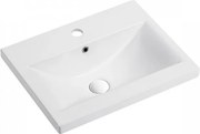 Мивка за баня 8054-2, Inter Ceramic, монтаж върху мебел, порцелан, бял, 51х18х40см