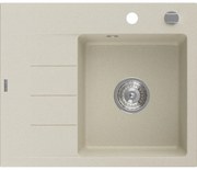 Mexen Ben Гранитна мивка с едно корито и капак, десен 600 x 500 мм, бежов,