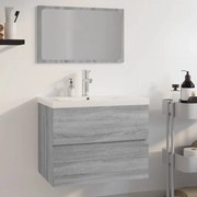 3152877 vidaXL Комплект мебели за баня, сив сонома, инженерно дърво