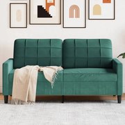 4007626 vidaXL 2-местен диван, тъмнозелен, 140 см, кадифе