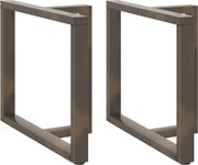 4013067 vidaXL Крака за трапезна маса, Т-образни, 2 бр., черни, 90x35x(72-73) см, стомана