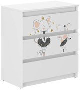 Комод за детска стая с мотив на мишка 76x40x70 cm