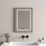 LED огледало ICL 1791 Inter Ceramic, с нагревател, с часовник и температура, 50x70см