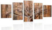 картини от 5 части – Дърво с имитация на дървена основа
