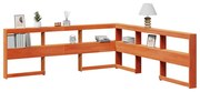 859255 vidaXL Табла за книги с L-образна, восъчнокафява, 200 см, дърво бор