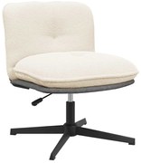 4105384 vidaXL Въртящ се офис стол, кремав, Къдрава вълна, текстил