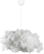 Бяло висящо осветително тяло с текстилен абажур Serenity – Opviq lights