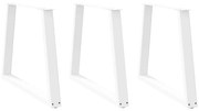 4012585 vidaXL Крака за трапезна маса, V-образни, 3 бр., бели, 70x(72-73,3) см, стомана
