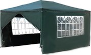 Градинска беседка, парти шатра 3 x 4 м със стени и прозорци Зелено