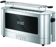 Тостер за хляб Russell Hobbs Elegance 23380-56, 1420W, 2 филии, 6 степени, LED индикация, Lift & Look, Инокс/черен