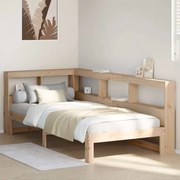3324391 vidaXL Легло с рафтове за книги, без матрак, 90x200 см, бор масив