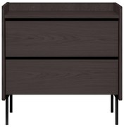 Черен висок скрин от дъб 80x82 cm Wrap - Bonami Selection