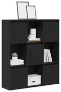 860401 vidaXL Библиотека, Черен дъб, 89x24x101,5 см, инженерно дърво