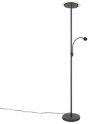 Модерна подова лампа черна с LED и лампа за четене - Chala