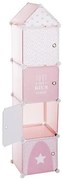 Детски шкаф за съхранение atmosphera Tower, 4 отделения, 34x140x32 cm - Розов