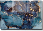 Картина върху стъкло 100x70 cm Dark Marble - Wallity