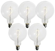 Комплект от 5 димируеми LED крушки със спираловиден филамент G125 4W 270 lm 2700K