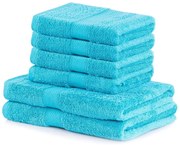 Сини хавлии и кърпи за баня в комплект 6 бр. със смес от бамбук от тери Bamby – DecoKing