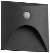 Kanlux 39143 - LED осветително тяло за стъпала със сензор EXIN 2,5W/230V 4000K IP65 антрацит, квадратно